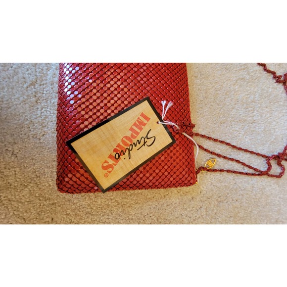 Studio imports Red Mesh  clutch Purse 9x6 - Picture 6 of 8